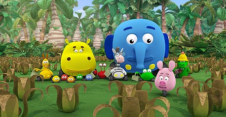 מתוך "צומת ג'ונגל" בערוץ דיסני. התוכנית מלמדת על אהבת חיות ופתרון בעיות