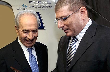 אליעזר שקדי ושמעון פרס, צילום: סיון פרג