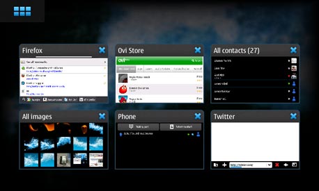 ריבוי משימות ב-N900, צילום מסך