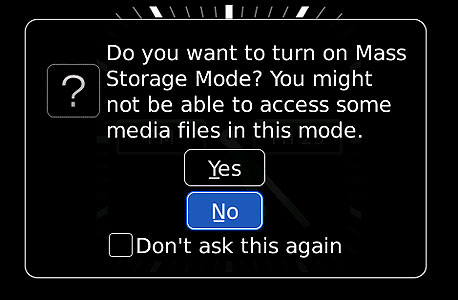 יש לחבר את הסמארטפון כ-Mass Storage