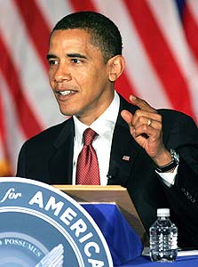 המועמד הדמוקרטי ברק אובמה, צילום: בלומברג