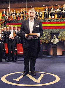 קרוגמן בטקס פרס נובל, צילום: Hans Mehlin,nobel media