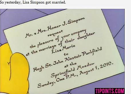 ההזמנה לחתונה של ליסה סימפסון ההזמנה לחתונה של ליסה סימפסון