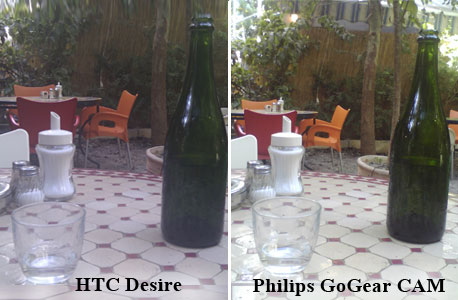 השוואת איכות הצילום בין הנגן לבית טלפון HTC Desire, צילום: אבנר קשתן