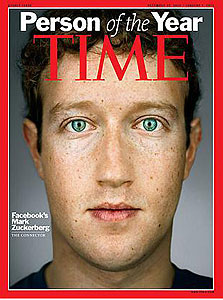 צוקרברג על שער ה"טיים". מחזיק במאגר תמונות עצום - ומנצל אותו, צילום מסך: Time.com