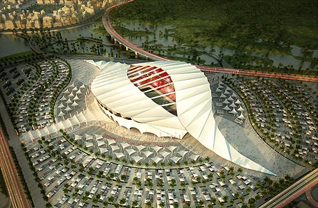 הדמיית איצטדיון שייבנה בקטאר לקראת המונדיאל ב-2022