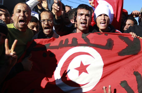 מפגינים בתוניסיה. סודות ה"משפחה" שהנהיגה את המדינה נחשפו בוויקיליקס