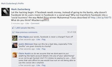 גם הדף של מנכ"ל פייסבוק נפרץ בעבר. האם ביהמ"ש יתערב במקרה הנוכחי?, צילום מסך: Facebook