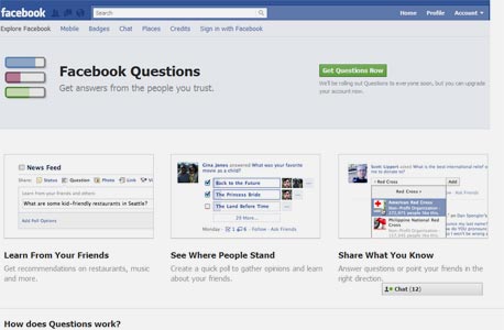 Questions, צילום מסך: Facebook