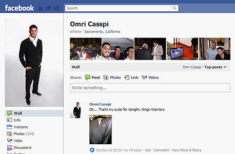 מתוך דף הפייסבוק. www.facebook.com/pages/Omri-Casspi/9162617150