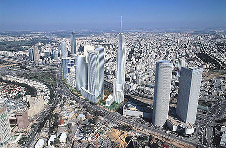 הדמיה של תוכנית מע"ר צפון של עיריית תל אביב. הסטת הקרן תאפשר בנייה לגובה