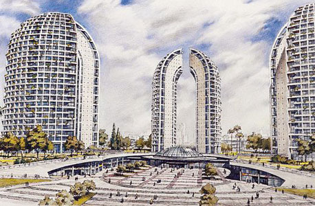 הדמיה של התוכנית לבניית שלושה מגדלים בכיכר המדינה