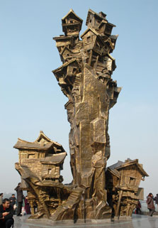 פסל חוצות ברוח בתי צ'ונגצ'ינג העתיקים