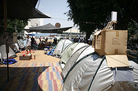 אוהלים של מפגינים בשדרות רוטשילד בת"א, צילום: תומי הרפז