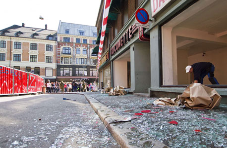 הפיגוע באוסלו, צילום: איי אף פי