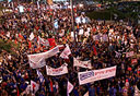 ההפגנה בתל אביב, הערב, צילום: עמית שעל