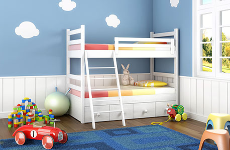 חדר ילדים כחול. מעודד דמיון ויצירתיות, צילום: shutterstock