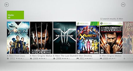סרטי X Men בממשק החדש של אקסבוקס