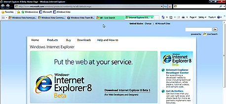 מיקרוסופט שיחררה גרסת ניסיון מתקדמת לאינטרנט אקספלורר 8