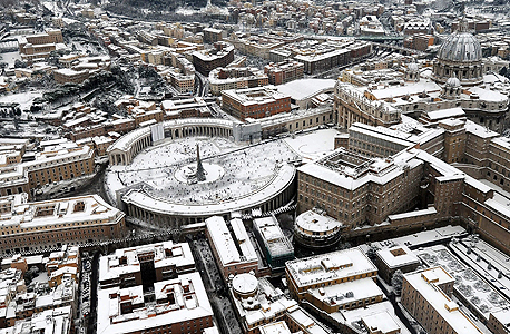 רומא מושלגת, בסוף השבע, צילום: אי פי אי 