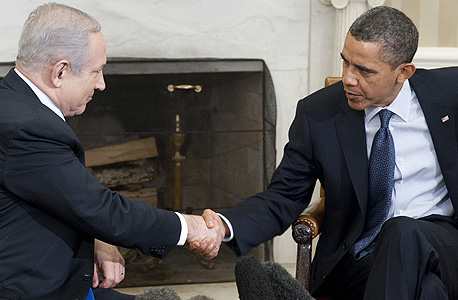 הנשיא ברק אובמה ראש הממשלה בנימין נתניהו פגישה בבית הלבן מרץ 2011, צילום: איי אף פי