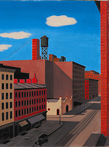 "Hudson Street", ציור שמן מ- 1932 של ג'ורג' סי. אלט "Hudson Street", ציור שמן מ- 1932 של ג'ורג' סי. אלט