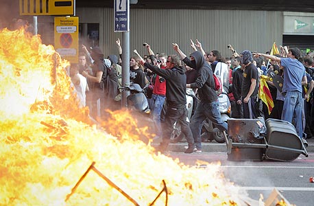 הפגנה במדריד על רקע הקיצוצים, צילום: איי אף פי