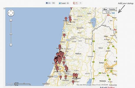 מפת הסטארט-אפים הישראלית, צילום מסך: mappedinisrael.com