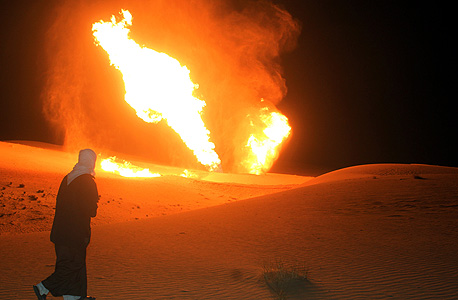 פיצוץ צינור הגז במצרים (ארכיון), צילום: אי פי איי