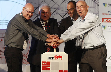 השקת "נדלניסט": יואל אסתרון (מימין), אלי כהן, יאיר סרוסי וגבי קסלר
