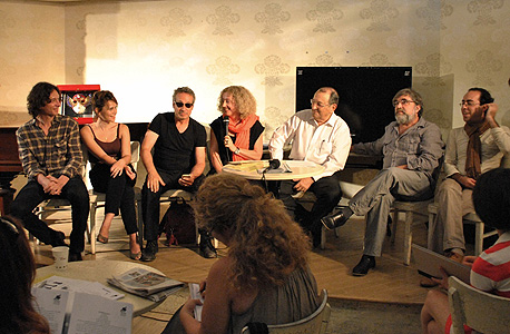 (מימין) יבגני אריה, אלי זוהר, לנה קריינדלין ושמואל וילוז'ני