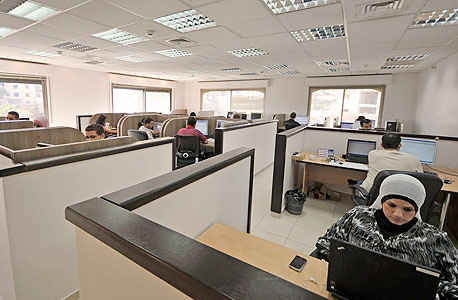 Tech workers in Ramallah, the West Bank. Photo: Guy Hezroni 