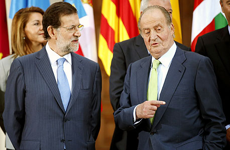 ראש הממשלה ראחוי (משמאל) ומלך ספרד חואן קרלוס, היום במדריד
