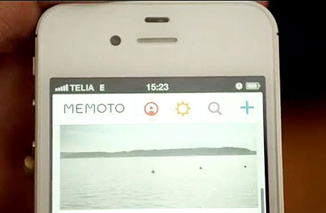 ממשק אפליקציית Memoto על מכשיר אייפון