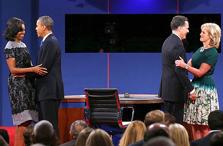 פנאי עימות נשיאות ארצות הברית נשיא ברק אובמה מיט רומני, צילום: איי אף פי