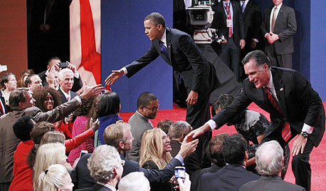 מיט רומני ברק אובמה עימות בחירות, צילום: רויטרס