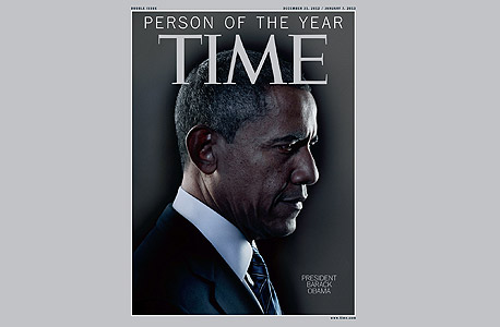 ברק אובמה על שער טיים נבחר לאיש השנה, צילום: איי אף פי 