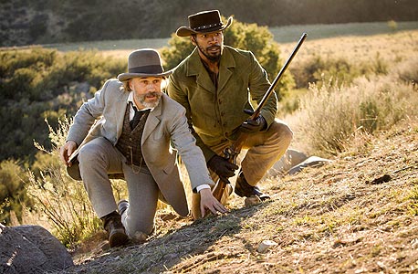 ג'יימי פוקס וכריסטוף וולץ ב"ג'אנגו ללא מעצורים". המערבון הראשון של טרנטינו