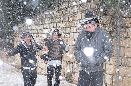  שלג בצפת, צילום: אביהו שפירא, ynet