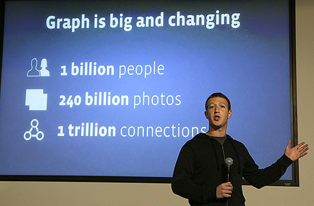 מארק צוקרברג מציג את מערכת החיפוש הפנימית של פייסבוק, צילום: איי פי 