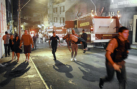 השריפה במועדון בעיר סנטה מריה, צילום: אי פי איי