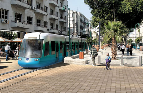 הדמיית הרכבת הקלה בשדרות ירושלים ביפו. נחכה ל־2025, הדמייה: נ.ת.ע