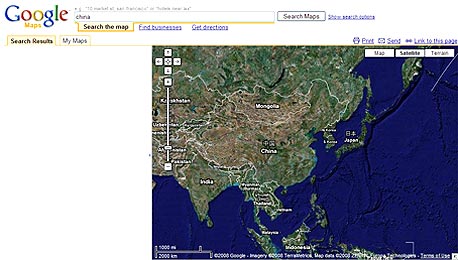 סין נגד שירותי המפות של גוגל
