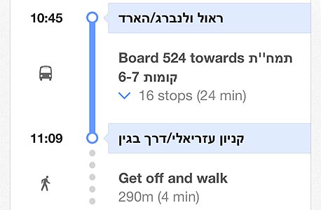 גוגל ממשיכה לשדרג את הניווט בישראל: הפעם עם תחבורה ציבורית