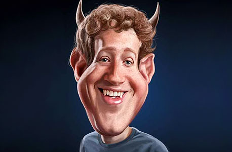 איור סאטירי של מנכ"ל פייסבוק, שפורסם לאחר שינוי נהלי הפרטיות באתר לפני שנתיים