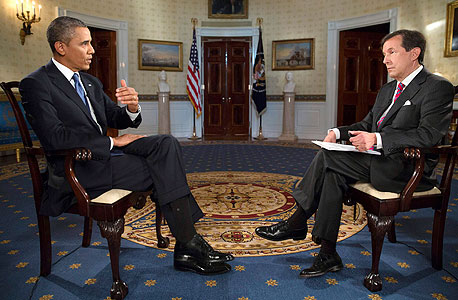 אובמה מתראיין בנושא התקיפה בסוריה, צילום: רויטרס