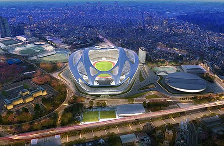 הדמיית האצטדיון האולימפי ביפן. עיצוב חדשני, צילום: Zaha Hadid