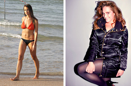 מרינה מקסימיליאן בלומין מימין בקמפיין של "עונות", משמאל בקיץ האחרון לאחר שהשילה קילוגרמים רבים ממשקלה