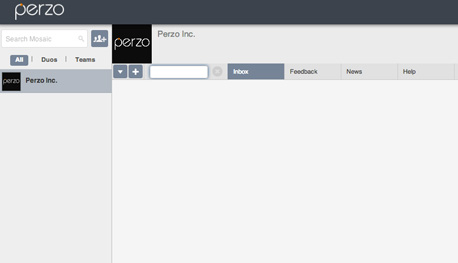 ממשק המשתמש של Perzo מזכיר שירותי דואר אלקטרוני כמו ג
