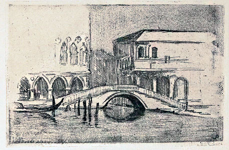 רישום של הרמן שטרוק - ונציה. נסע מסביב לעולם רישום של הרמן שטרוק - ונציה. נסע מסביב לעולם